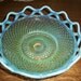 Vintage Opalescent Mint Green Vaseline Fine Glass Bowl