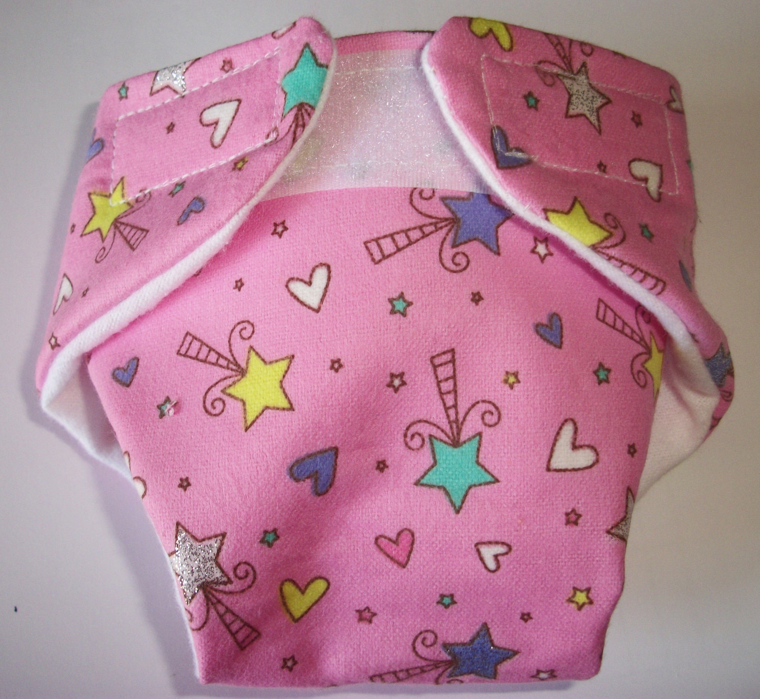 READY TO SHIP adjustable Doll Diaper Baby Cloth doll diaper baby glitter princess wand  fits bitty baby alive cabbage patch