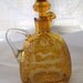 Vintage European Etched Amber Glass Liquor Decanter