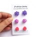 Stud earrings, Purple flower earrings, Flower Stud earrings, pink stud earrings, purple stud earrings, mothers day