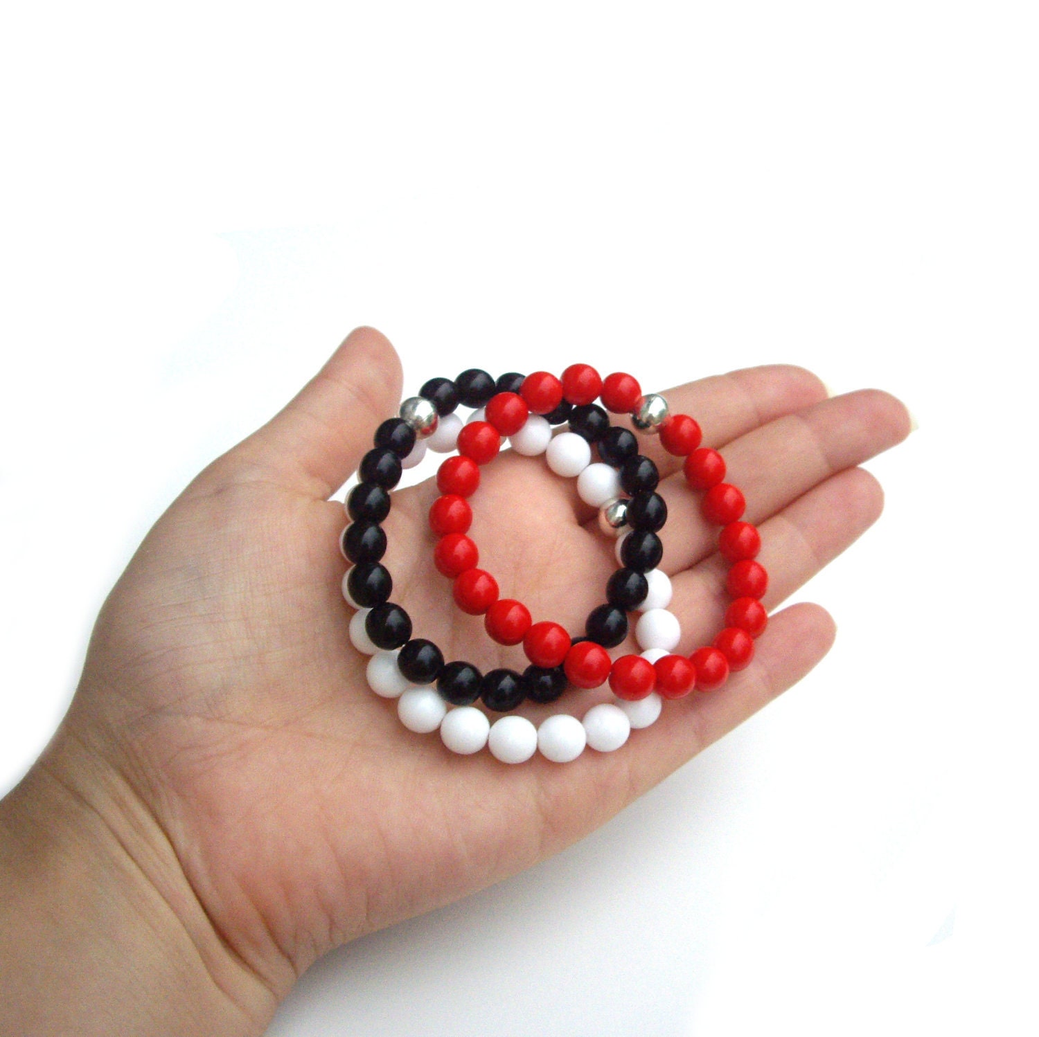 Bracelets - Stretch Bracelet, White bracelet, Red bracelet, Black bracelet
