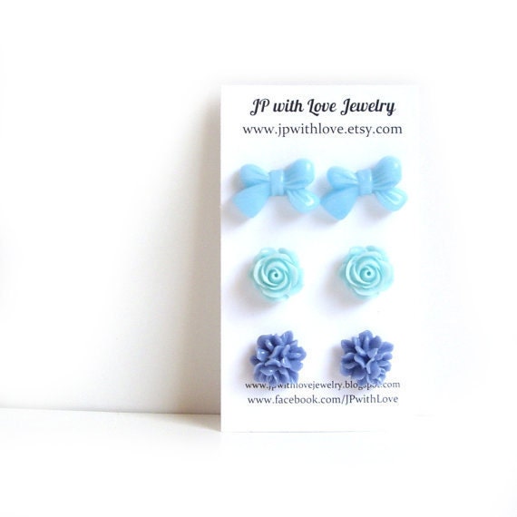 Blue stud earrings, Turquoise Stud earrings, bridesmaid gift