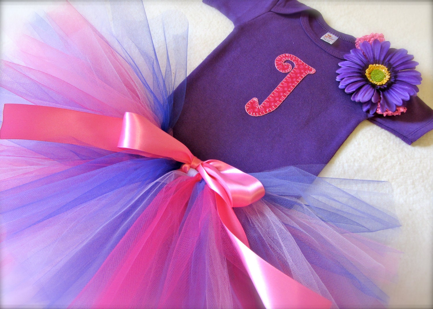 Personalized Onesie & Tutu Birthday Gift Set Baby Girl