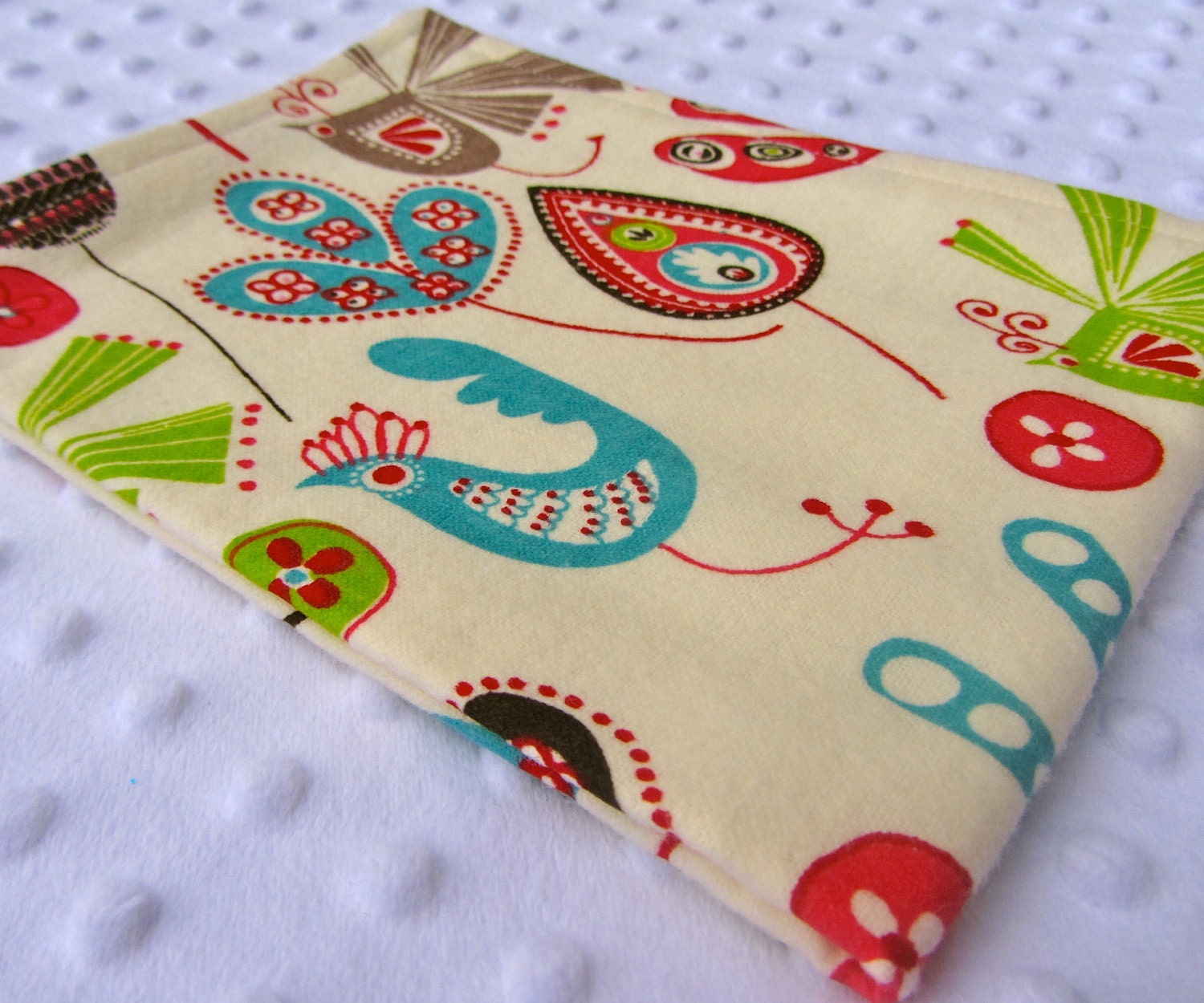Baby Girl Gift Cupcake Burp Cloth Retro BIrdie Pink Shower Gift