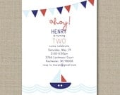 Nautical Sail Boat Invite Birthday or Shower- DIY Printable