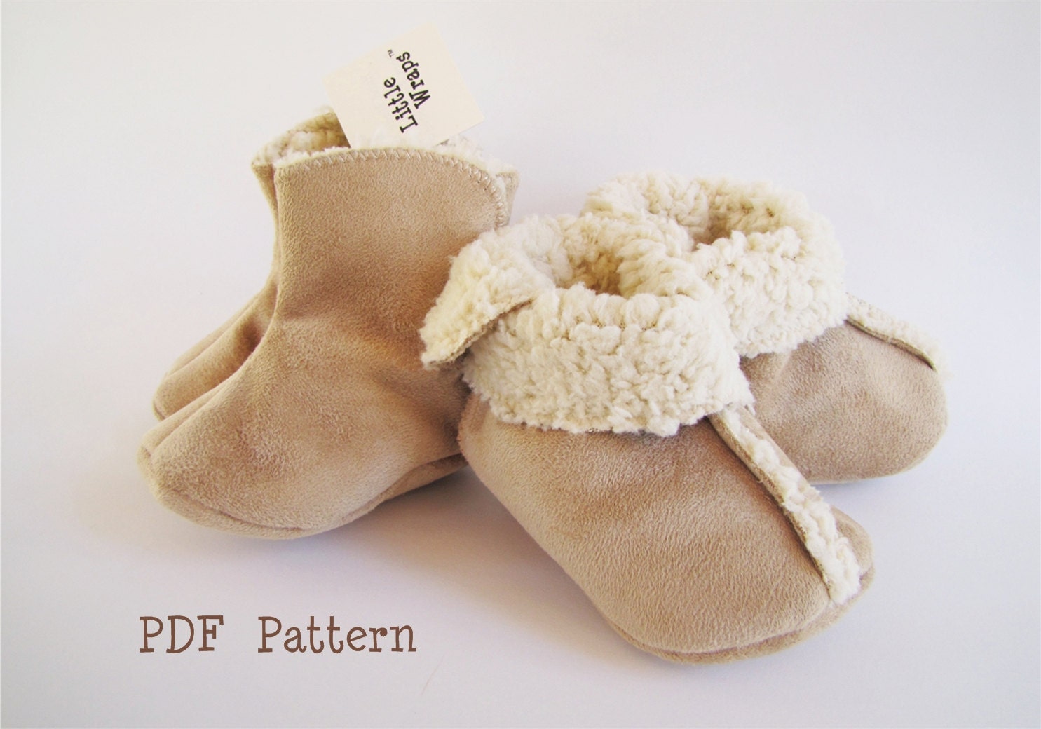 Baby Boot Pattern PDF / Sewing / Little Wraps 3 Piece Bootie Pattern