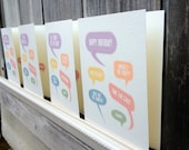 all occasion Cards - I love you card - hello card - happy birthday card - thank you card - Set of 4 - typographic cards