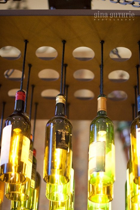 20 Wine Bottle Light Chandelier on metal