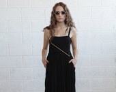 Sale 50% off / full skirt Cotton dress, Black Dress.