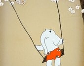 Elephant nursery art 12x16 nursery poster illustration