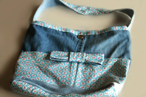 Designed recycled jeans bag