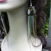 Long Feather Earrings - Shades Of Green - boho hippy feather earings