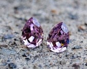 Super Sparklers Pear- Vintage Lavender Swarovski Crystal Stud Earrings