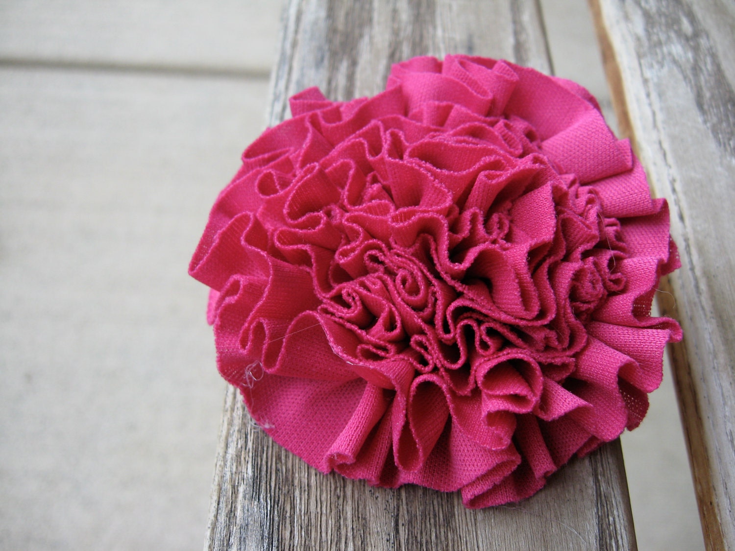 Medium berry pink ruffled flower: accessory, hair clip, brooch pin, wedding, winter, spring, summer, autumn, gift topper