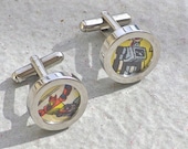 Autobot Transformers cuff links cufflinks recycled handmade marvel comics vintage comic book