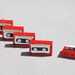 SALE Retro Cassette Ornaments mixtape ornament set of 5 red black recycled upcycled reclaimed repurposed wood holiday gift set