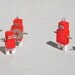 Christmas Robots Set of 5 recycled upcycled handmade red ornaments desk or tree ornament robot family bots