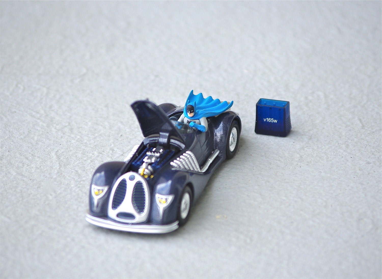 16GB 1940's Batmobile flash drive thumbdrive recycled from rare corgi batmobile with batman minifigure for mac or pc computer