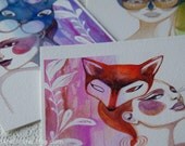 5x7 Art Print Set - Masked Woodland Beauties