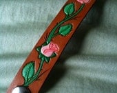 Hand Tooled Color Rose Wristband