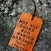 Leather Luggage Tag - Tolkien Quote - LOTR - Yellow Flower