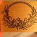 Large Floral Wreath Border Frame rubber stamp wood mounted