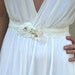 wedding dress deep V neck cleavage with jewelry belt