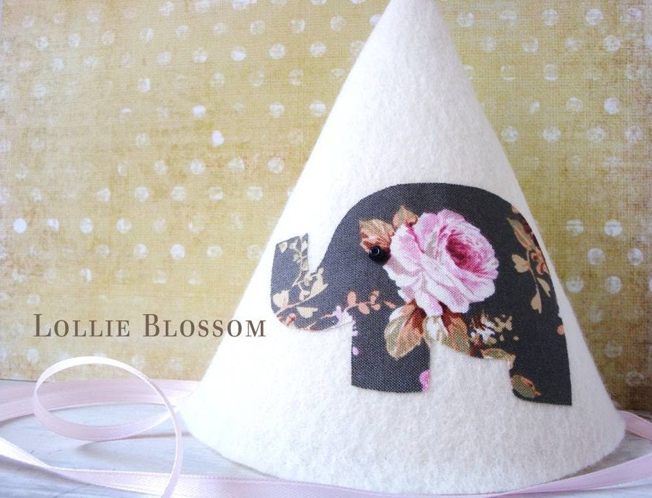 Felt Birthday Hat, Elephant Party Theme, 8 Felt Hat Pack