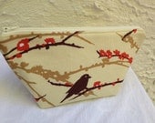 Brown & Orange Aviary 2 Makeup Bag