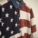 USA Flag Long Sleeve Button Down Shirt w denim colar