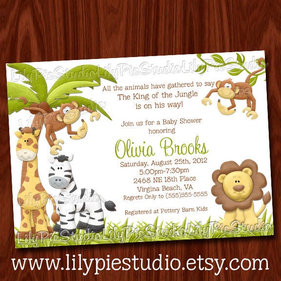 King of the Jungle Baby Shower Invitation Printable Digital File Il_170x135