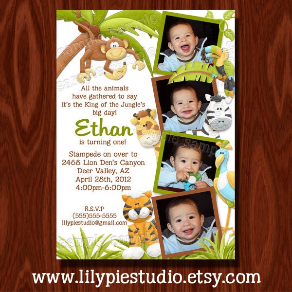 King of the Jungle Photo Birthday Invitation Printable Digital File Il_170x135