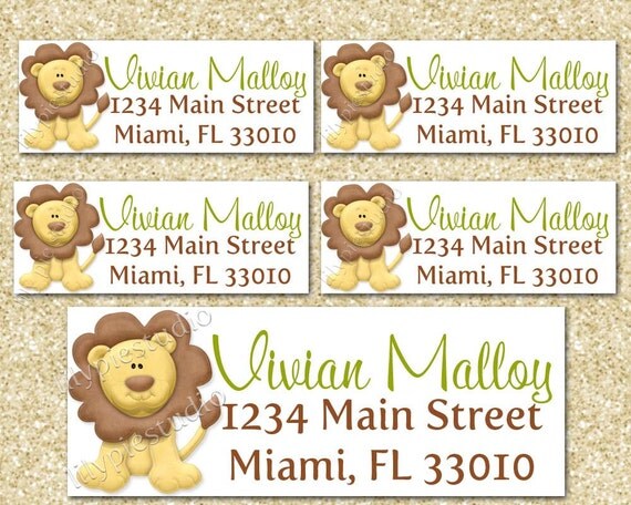 King of the Jungle Safari Zoo Return Address Labels (printable PDF file) Il_570xn