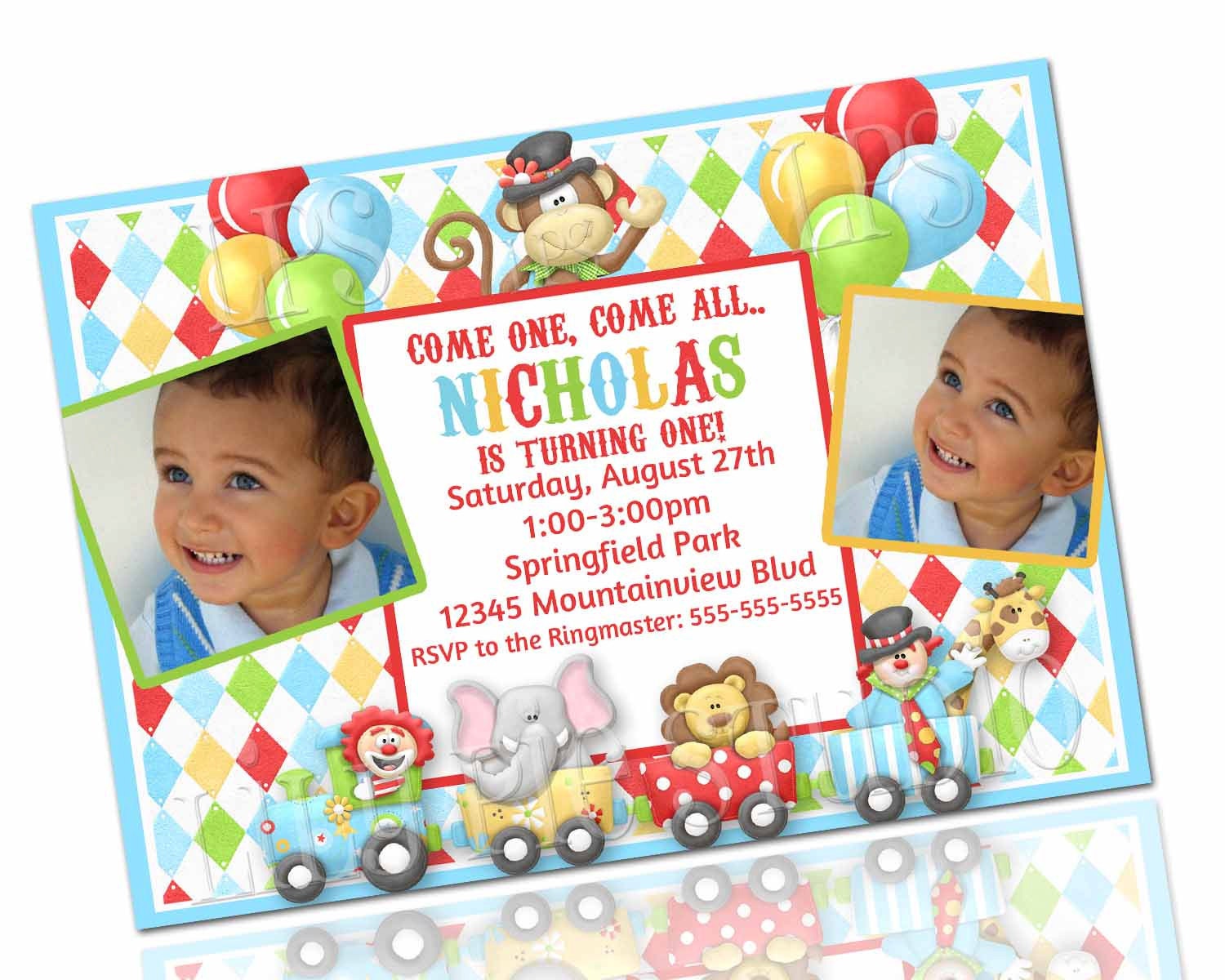 Circus Carnival Birthday Invitation PRINTABLE Digital File Il_570xn