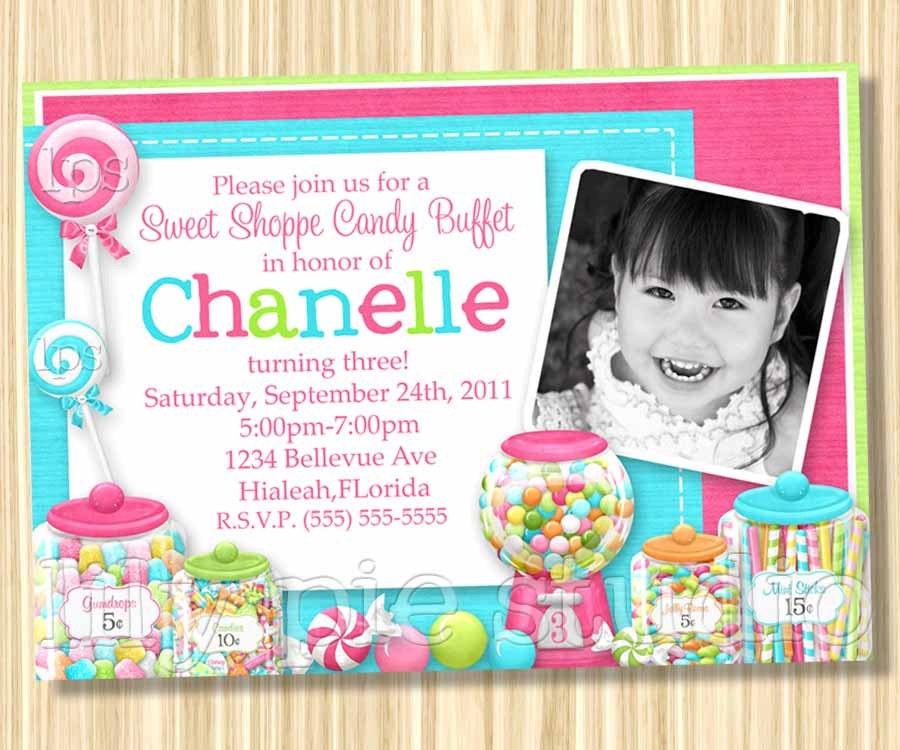 Sweet Shoppe Buffet Birthday Party Invitation PRINTABLE Digital File Il_570xn
