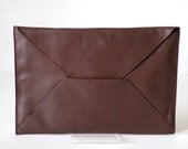 ENVELOPE- Oversize Leather Clutch in Dark Brown