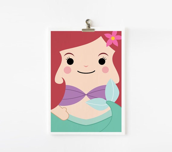 Princess Ariel - The Little Mermaid art print 5 x 7