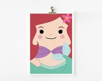 Princess Ariel - The Little Mermaid art print 5 x 7