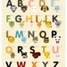 Children decor, Alphabet and Number Posters, Kids wall art animal 8x10 art print