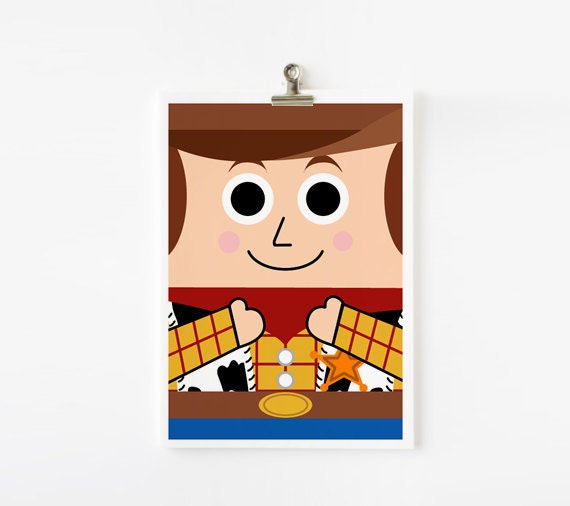 Toy Story - Woody and Buzz Lightyear 5x7 art prints set fo 2