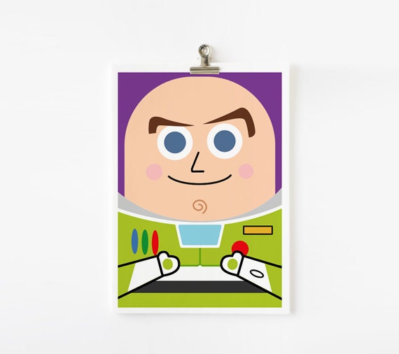 Toy Story - Woody and Buzz Lightyear 5x7 art prints set fo 2