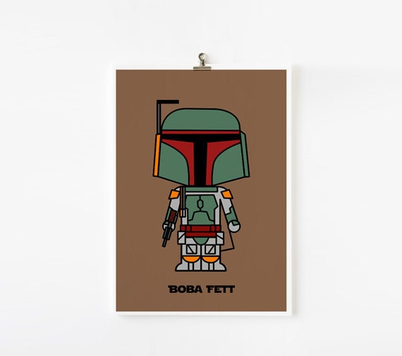 Cute Star wars art print 5 x 7 set of 6 (Set A)