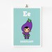 Children Decor, Alphabet poster E is for Eggplant 8x10 art print