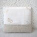 Cute little pouch natural linen and vintage fabric butterflies