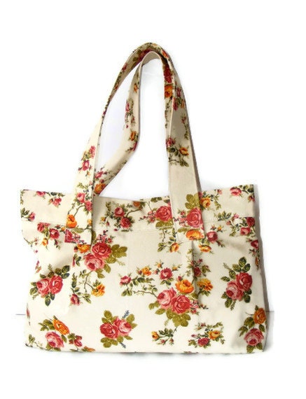 women bag, Hobo Tote Bag orange , pink and green Floral shoulder bag , fashion, everyday bag, gift ideas, for her, spring trends, summer