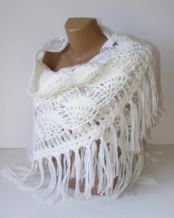 wedding shawl, women fashion accessory, white ,gift ideas, hand crocheted, 2013 women trends, warm ,for her