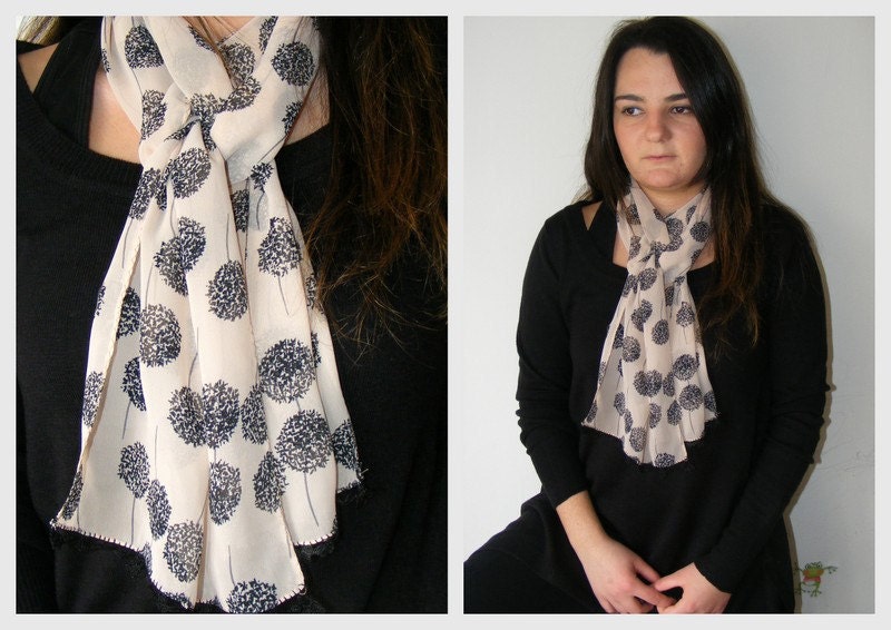 summer fashions,woman scarves,chiffon,beige,soft,nylon-free,handmade gift scarf, 2012 trends,for her,gifts,Traditional,unique