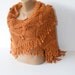hand crocheted shawl ,terra cotta, women fashion, geometry shawl, crochet trends, floral