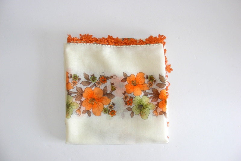 Orange  Scarf Original Anatolian Yemeni scarf ,100 cotton Scarf , floral shawl , new scarf , SENO
