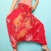 50% SALES Red Batik Yoga Pants Floral Harem Pants Gypsy Fisherman Women Jumpsuit Tube Top Playsuit